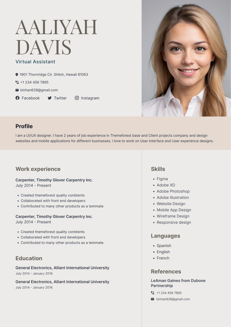 Resume Template Voyage